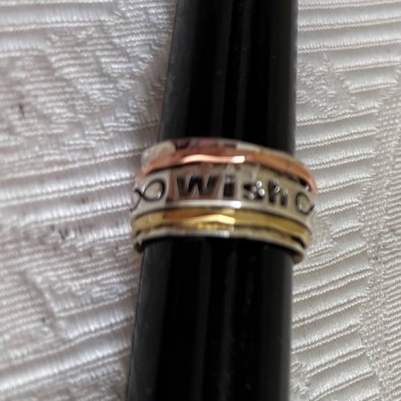 New Sterling Spin & Wish Copper & Brass Spinner Ring - Picture 3 of 5